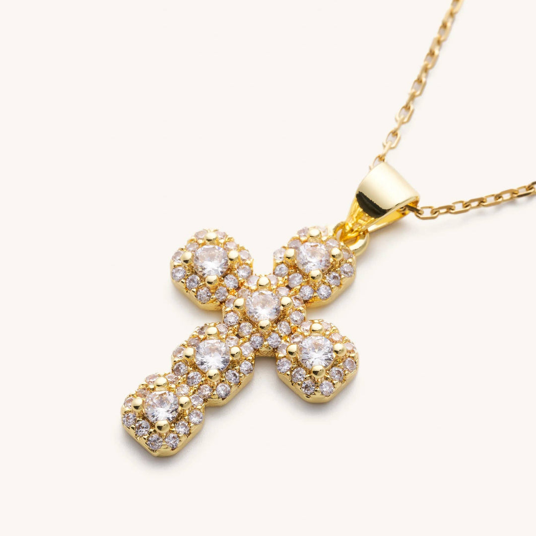 Diamond Cross Adjustable Necklace