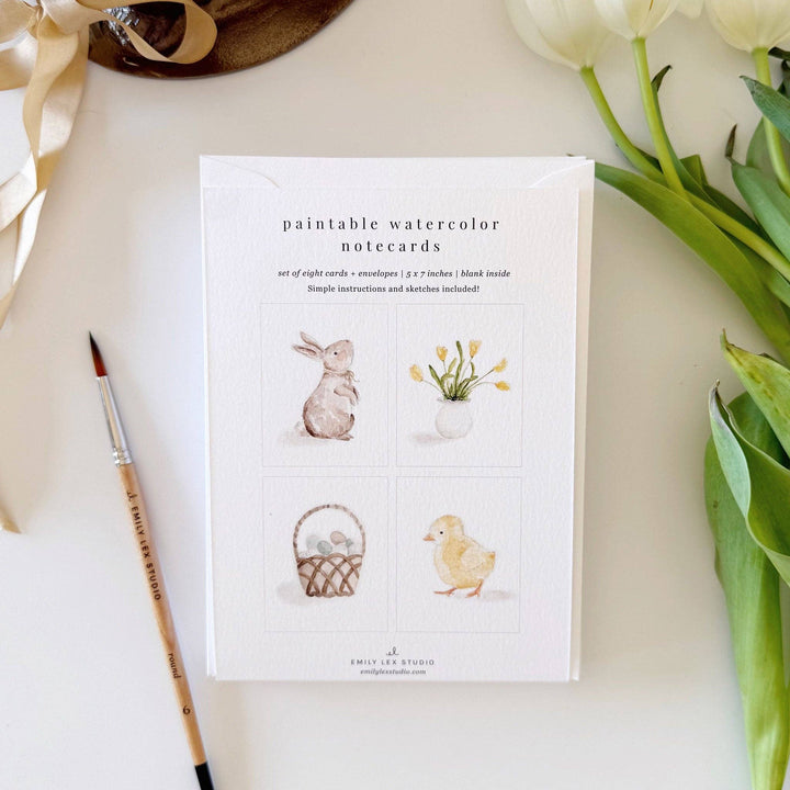 Emily Lex Studio - Easter Paintable Watercolor Notecard Set