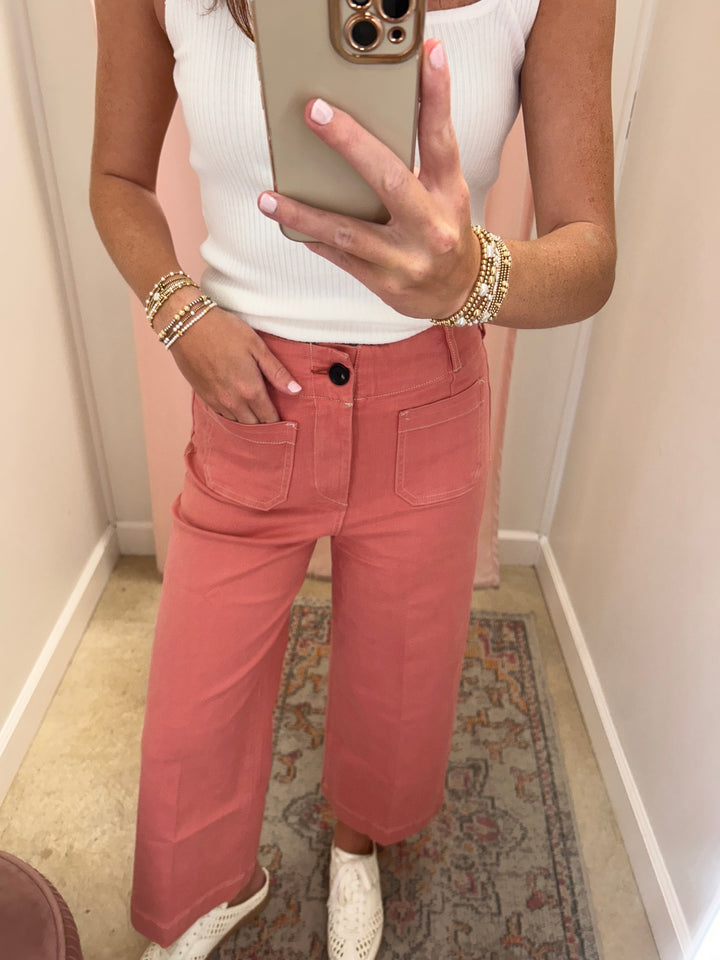 DEAR JOHN - Audrey Wide Leg Jean - Terracotta