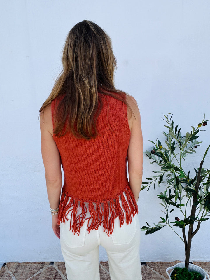 Autumn Harvest Sweater Tank - Pumpkin