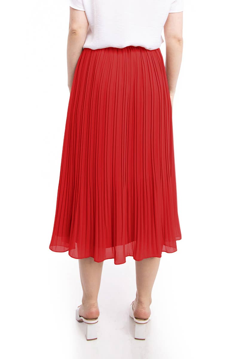 Haute Red Pleated Skirt