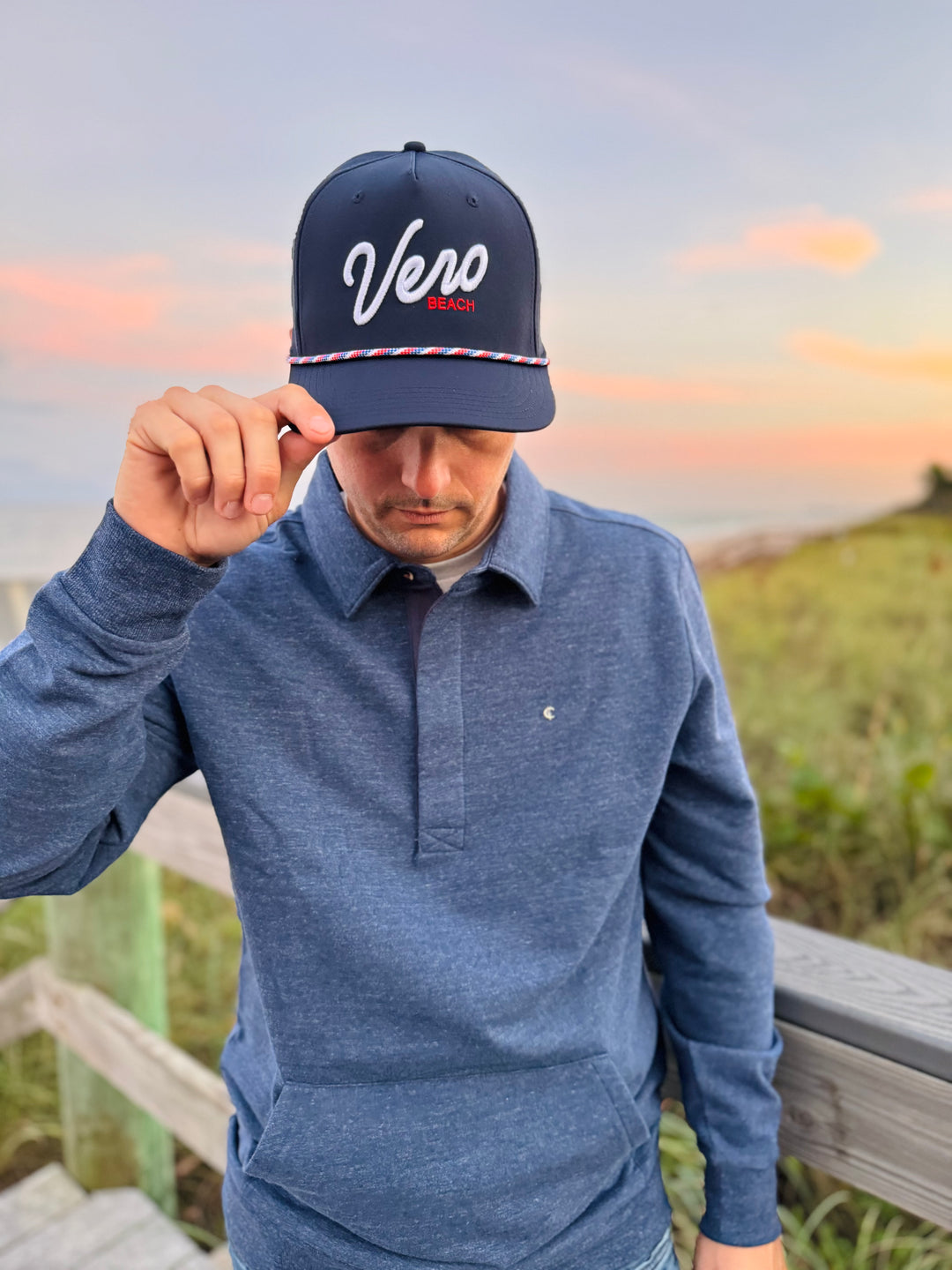Vero Performance Rope Hat - Navy