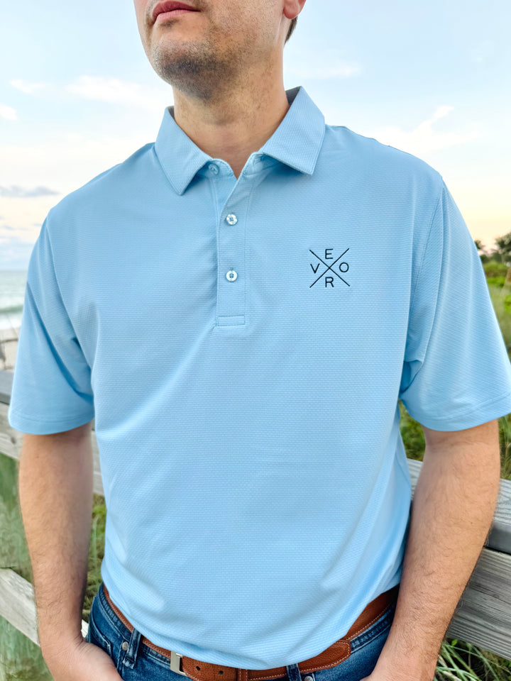 Vero Golf Shirt - Sky blue and Navy