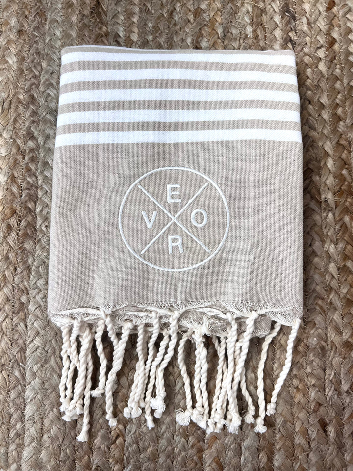 Vero Beach Towel - Beige & White