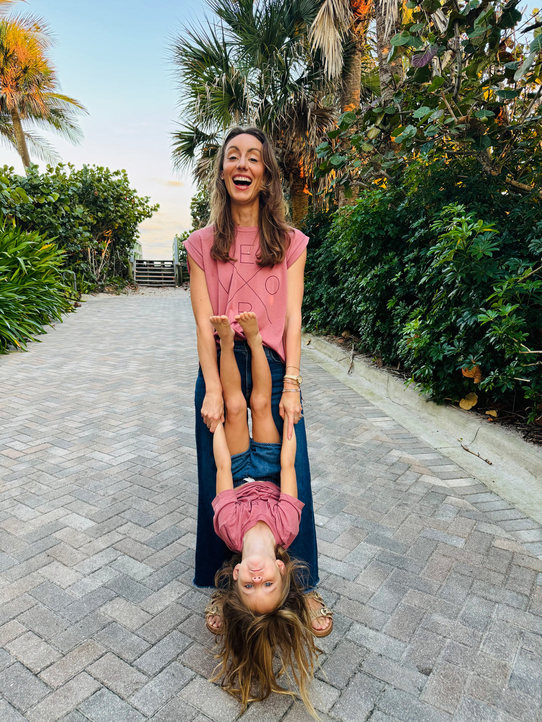 Vero Toddler Tee Shirt - Mauve and Wine