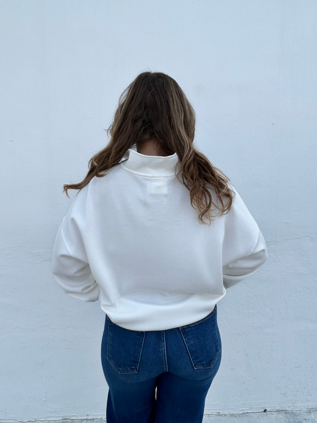 Vero Quarter-Zip - Bright Ivory and Gold