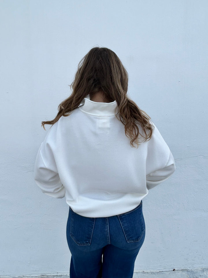 Vero Quarter-Zip - Bright Ivory and Gold