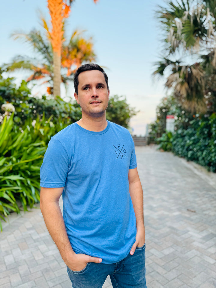 Vero T-Shirt - Adult, Cornflower & Navy