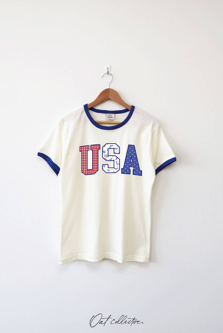 USA Mix-and-Match Letter - Ringer Graphic Top