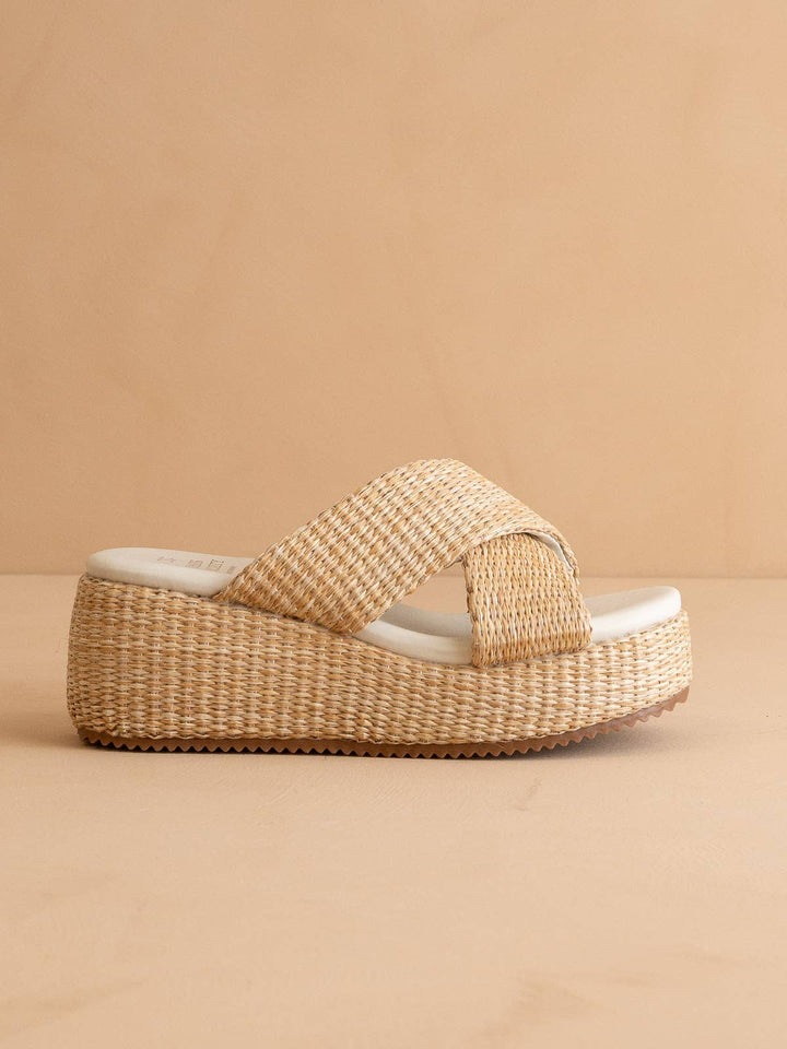 Oasis Society - The Fresno Natural | Raffia Platform Summer Sandal