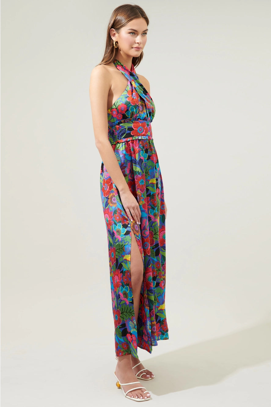 Santa Elena Aries Halter Maxi Dress