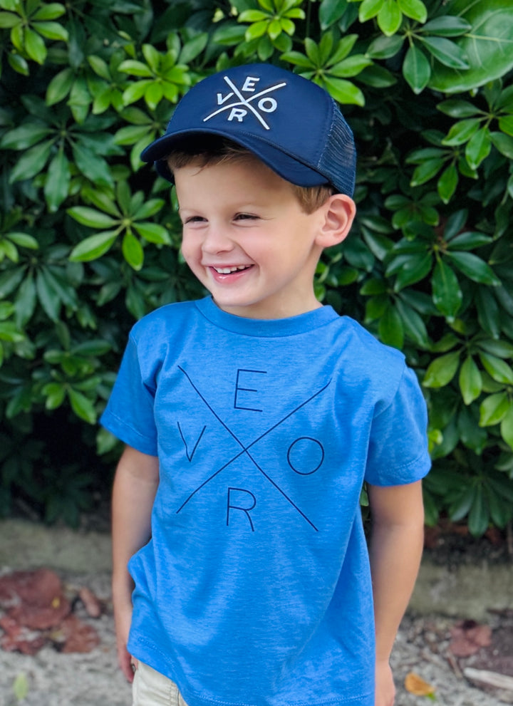 Vero Kids Foam Trucker Hat - Navy &amp; White