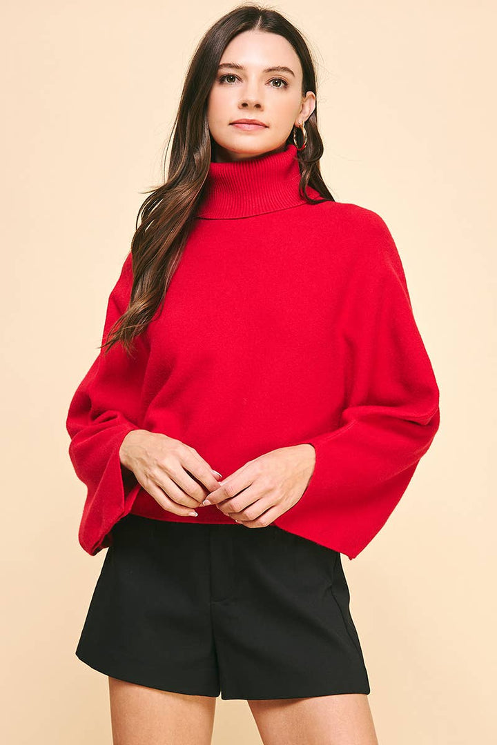 Very Merry Red Turtle Neck Sweater