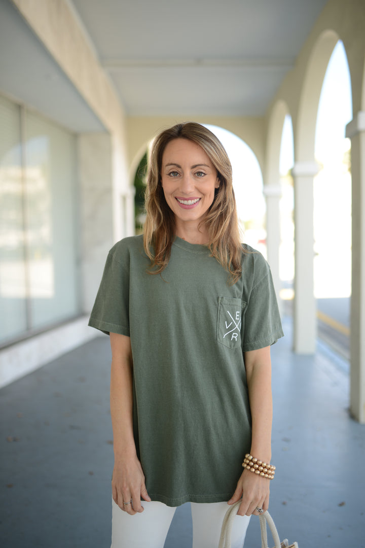 Vero Pocket Tee, Olive Green