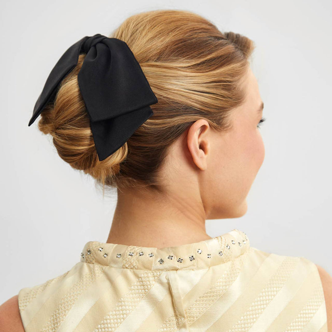 KITSCH - Recycled Fabric Bow Hair Clip 1pc- Black