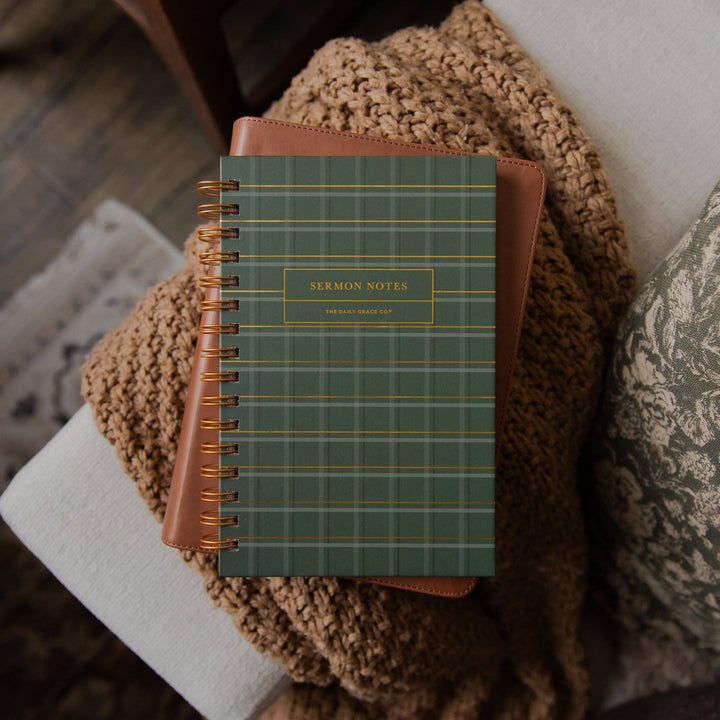 The Daily Grace Co - Sermon Notes Journal | Green Plaid