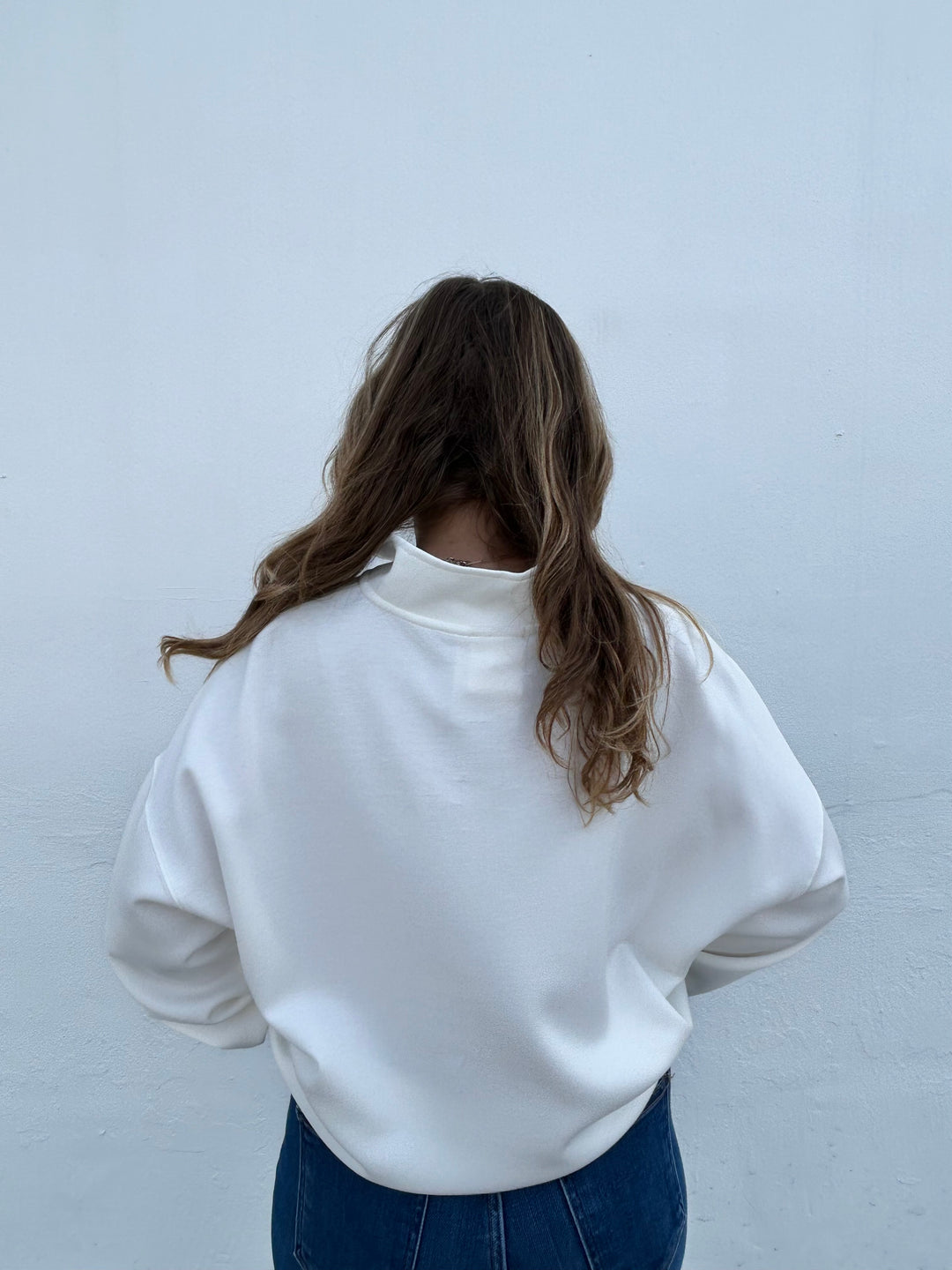 Vero Quarter-Zip - Bright Ivory and Taupe