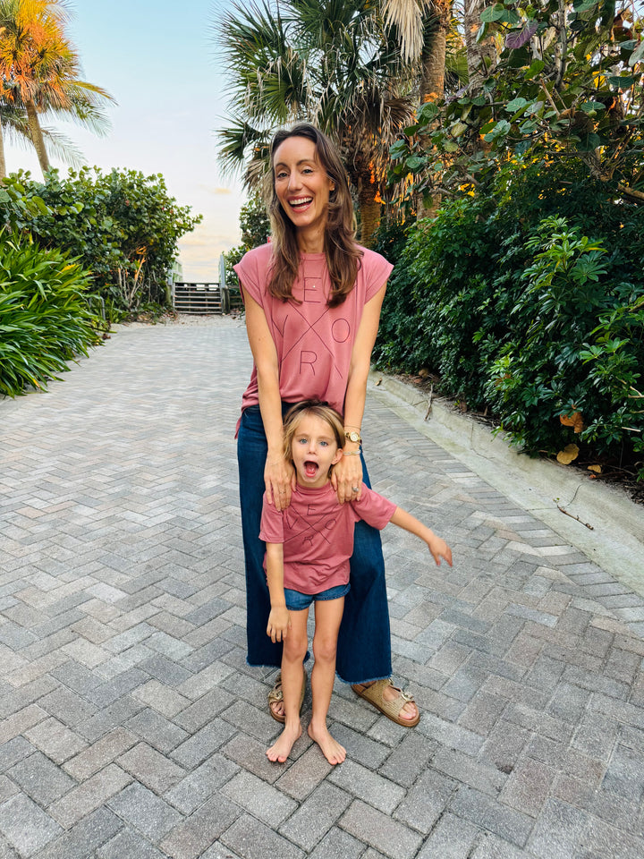 Vero Toddler Tee Shirt - Mauve and Wine