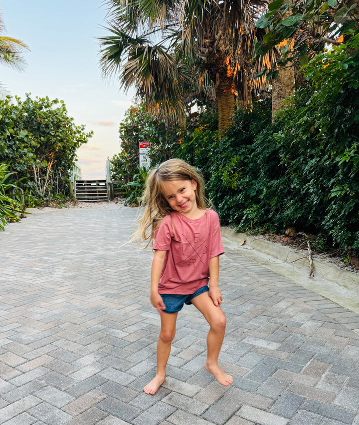 Vero Toddler Tee Shirt - Mauve and Wine