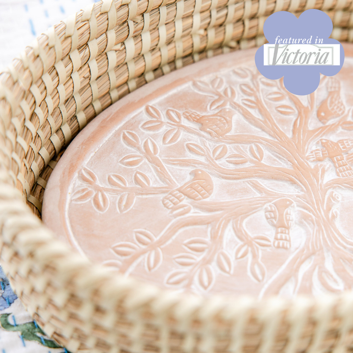 Rahab's Rope - Oval Birds in a Tree Bread Warmer Basket