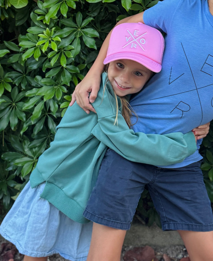 Vero Kids Foam Trucker Hat - Pink &amp; White