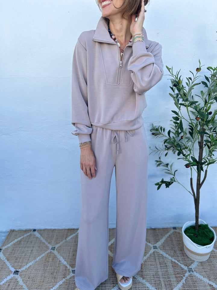 Sunday Skies Wide Leg Pant in Taupe