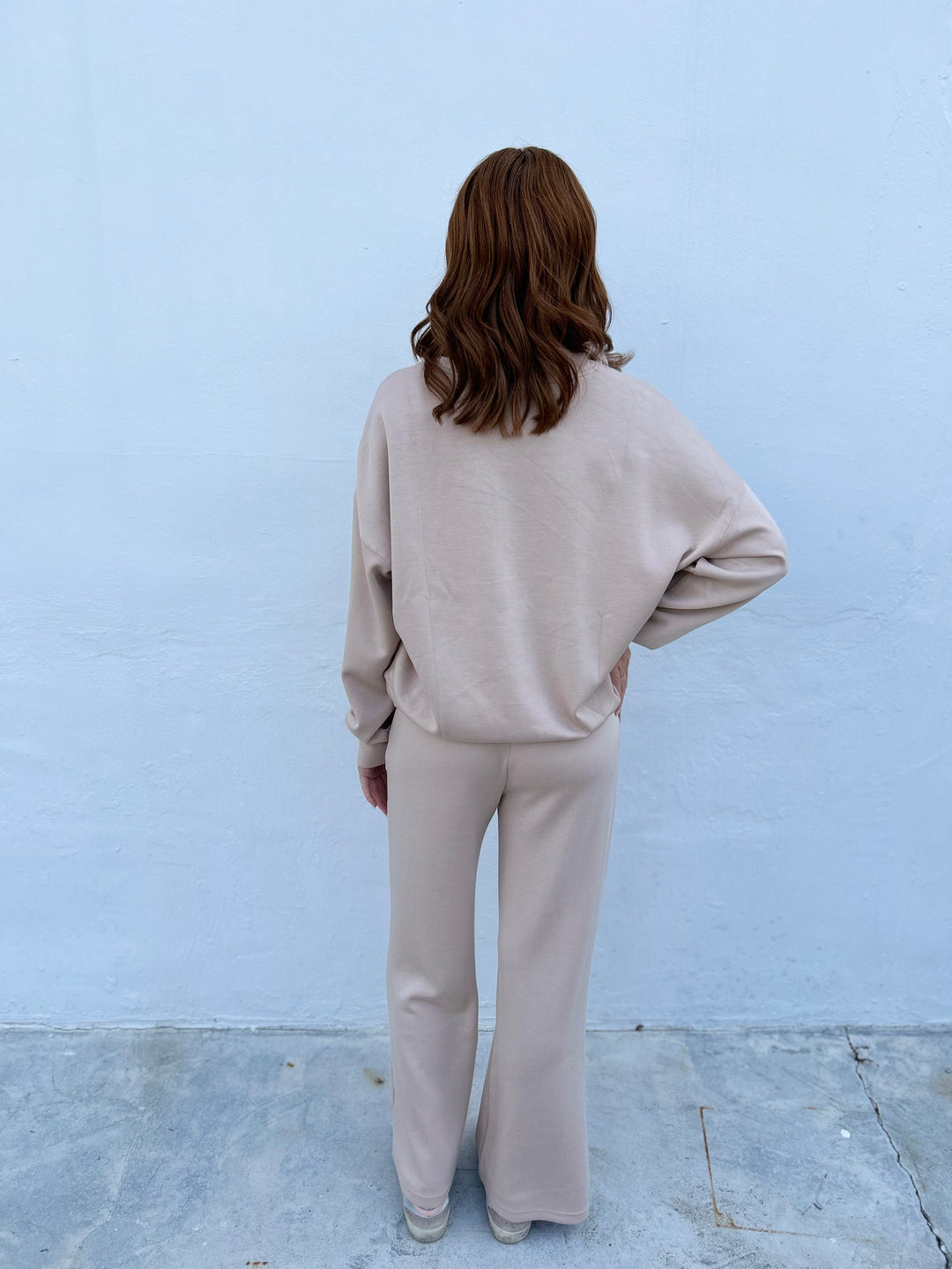 Vero Quarter-Zip - Champagne and White