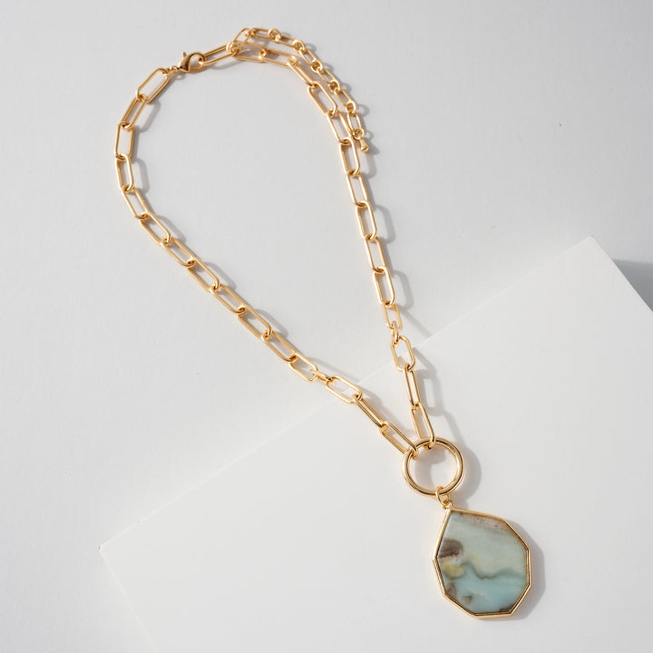 Clarity Stone Necklace - Blue