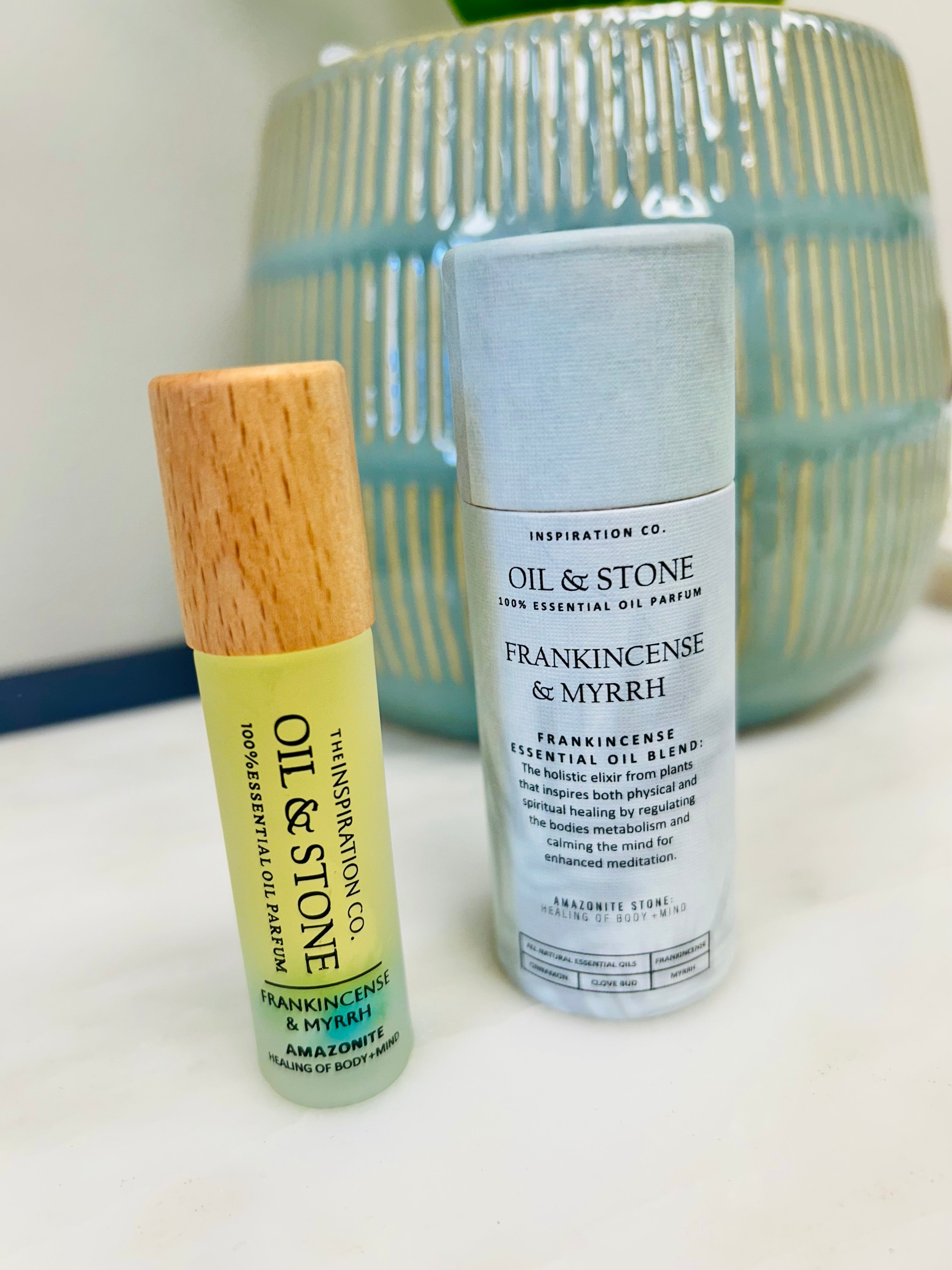 Oil & Stone: Frankincense & Myrrh - Amazonite Premium Oil Perfume