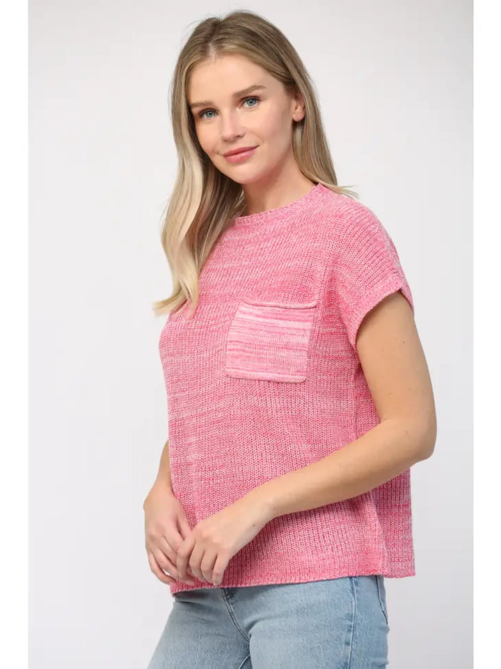 Easy Breezy Knit Top Pink