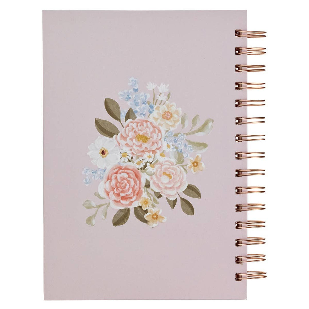 Journal Wirebound - Pink Floral Strength & Dignity Prov. 31:25