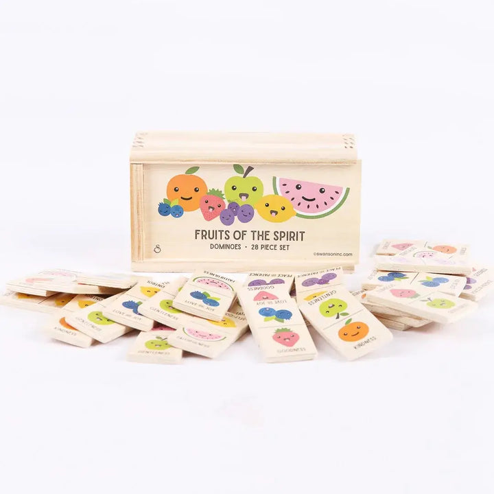 Swanson Christian Products - Game Dominos Wood Fruit Of The Spirit