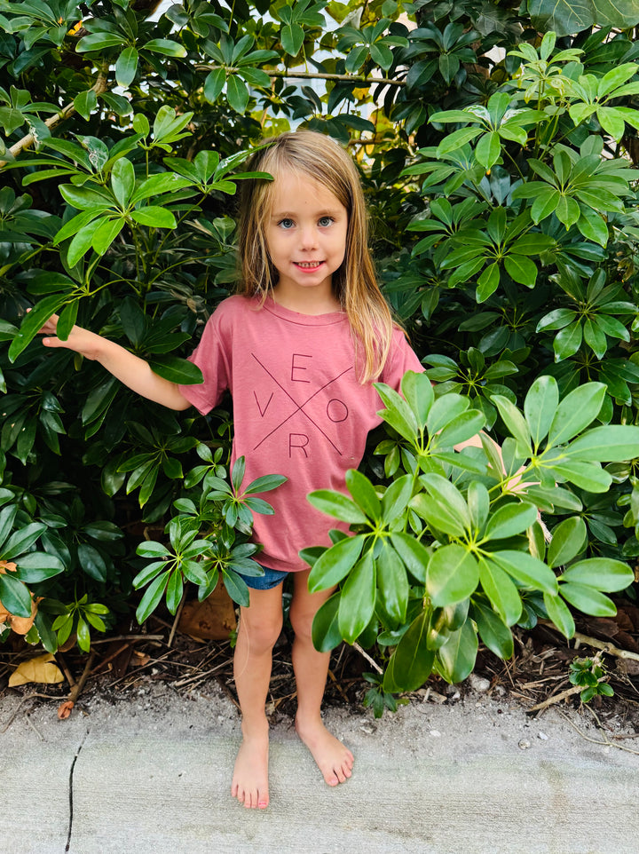 Vero Toddler Tee Shirt - Mauve and Wine
