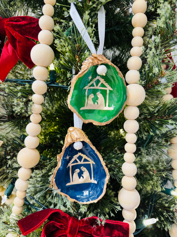 Nativity Oyster Shell Ornament