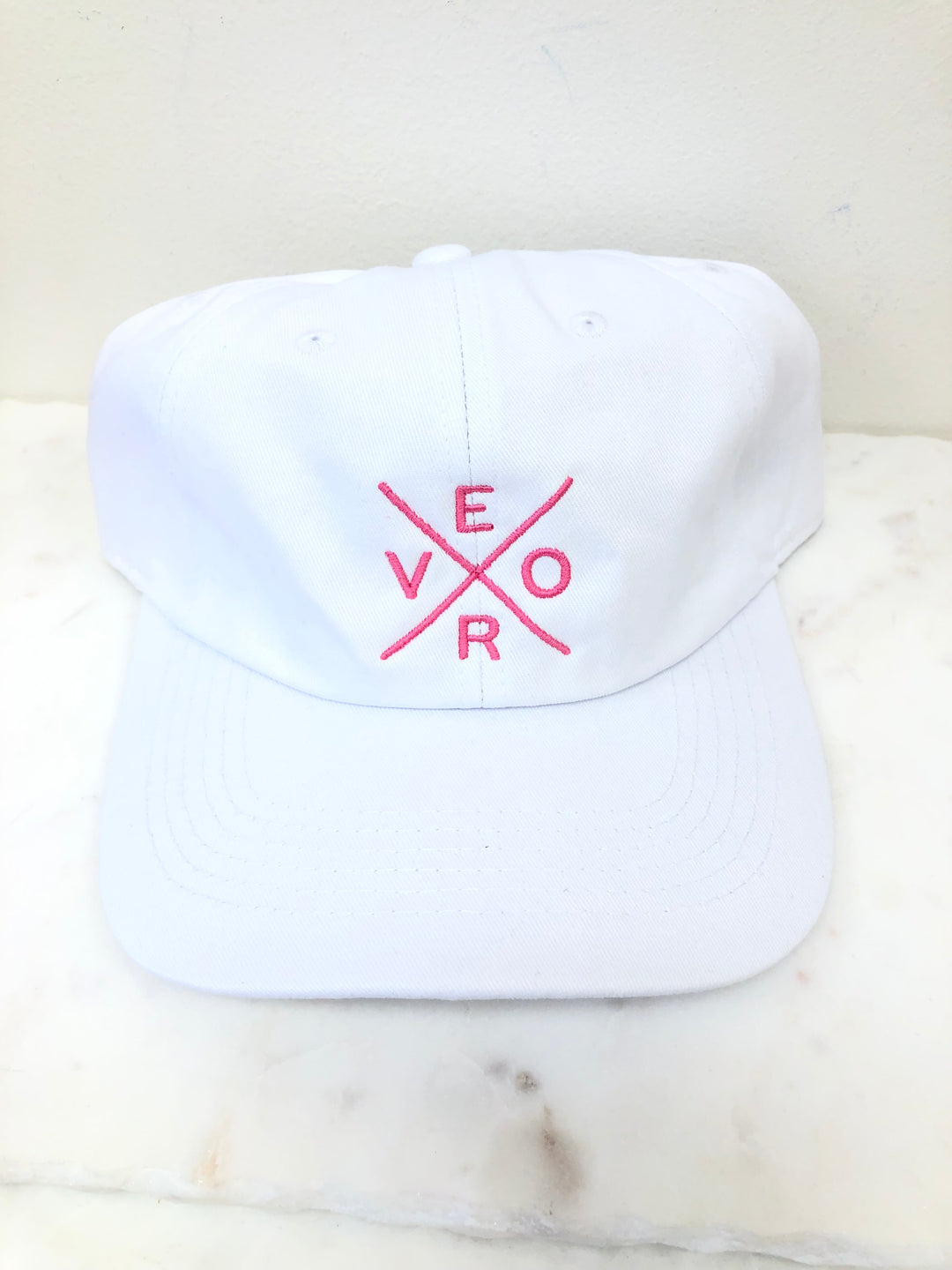 Vero Hat - White & Bright Pink*