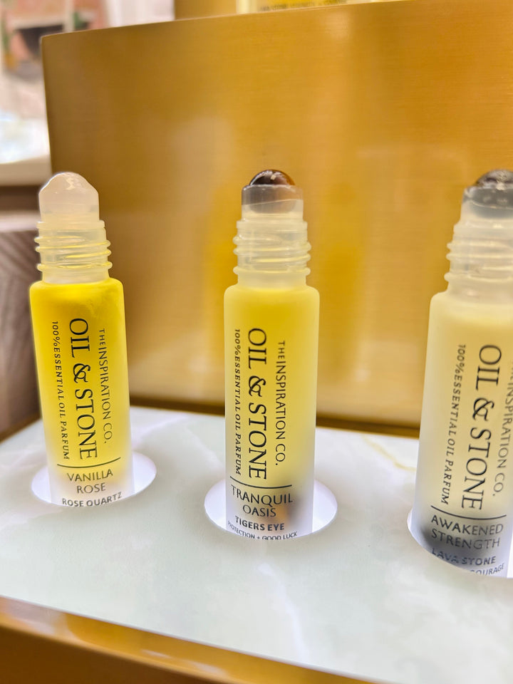 Oil &amp; Stone: Tranquil Oasis - Tigereye Premium Oil Perfume - Roller Bottle