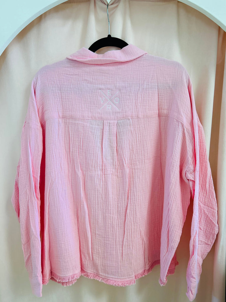 売れ筋商品|||ヴィクトリア ベッカム シャツ レディース トップス BLOUSON SLEEVE BLOUSE - Button-down blouse - light pink Stella Pink Striped Woven Button Down Top | francesca's®