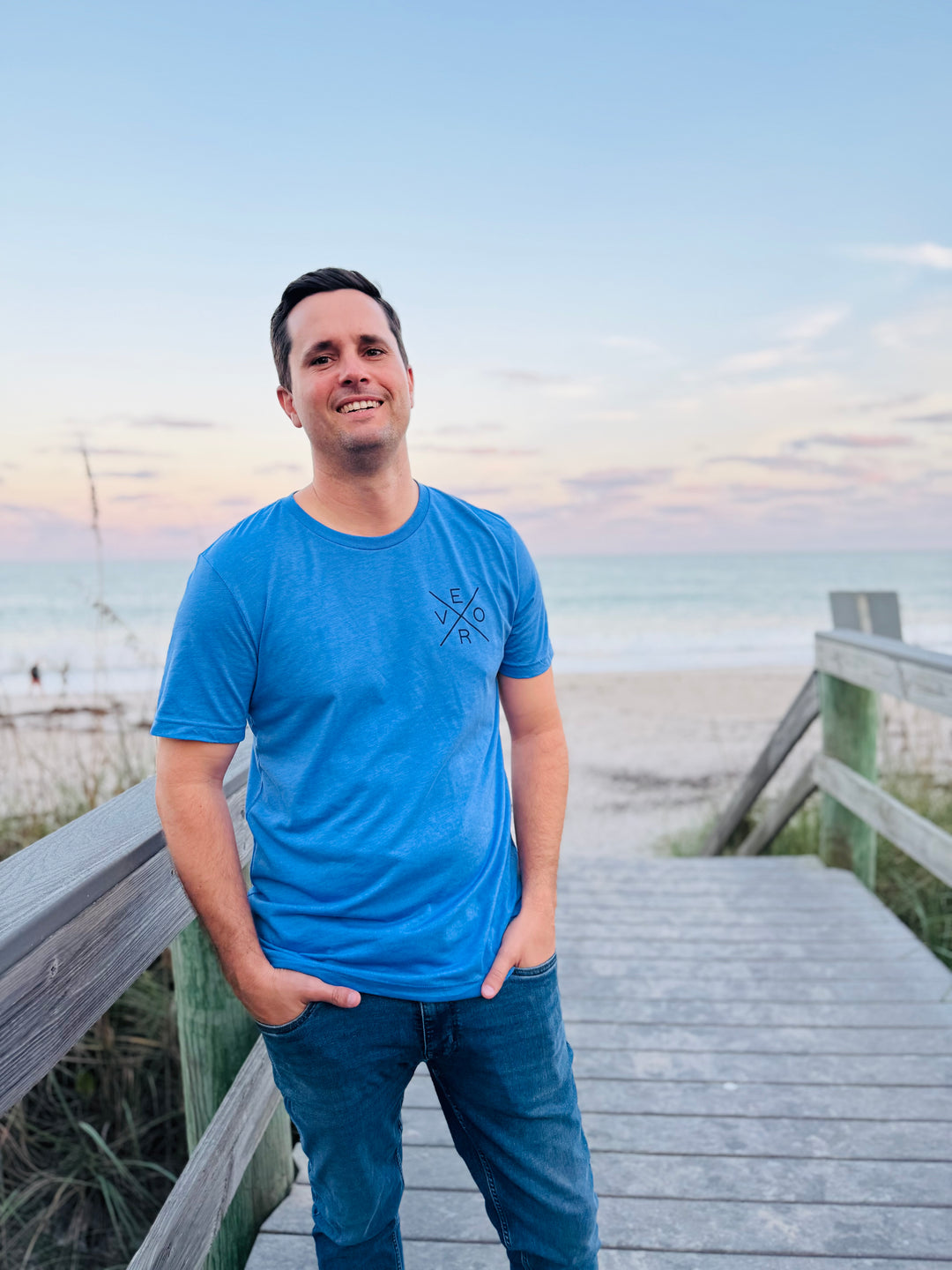 Vero T-Shirt - Adult, Cornflower & Navy