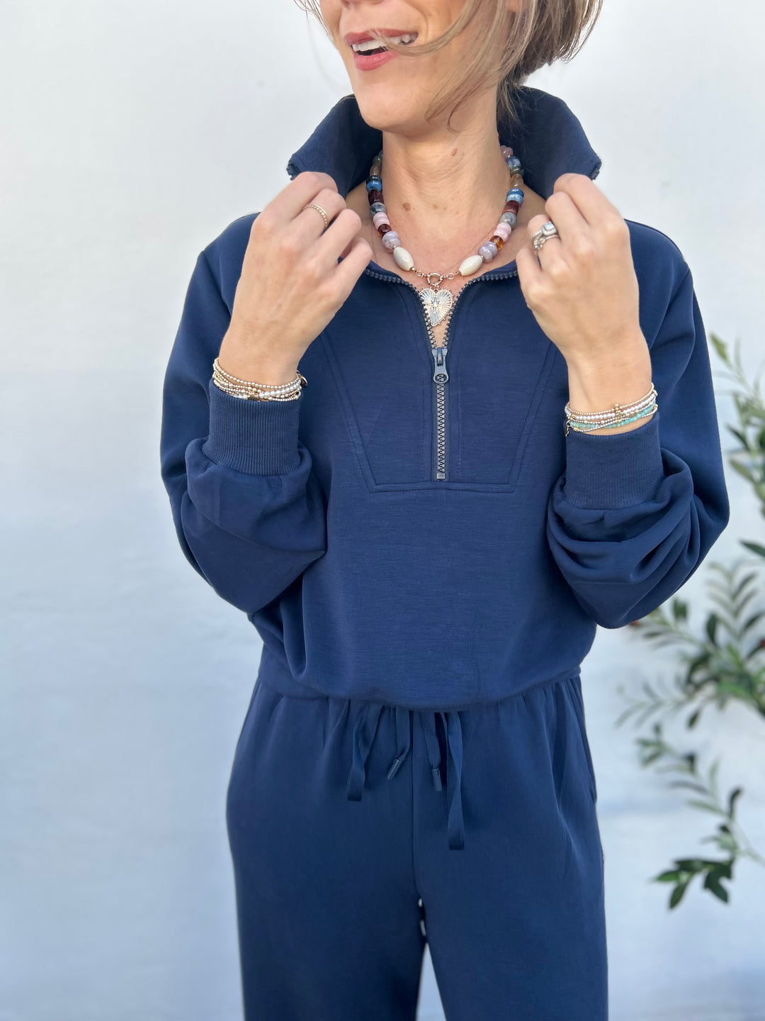 Sunday Skies Half-Zip in True Navy