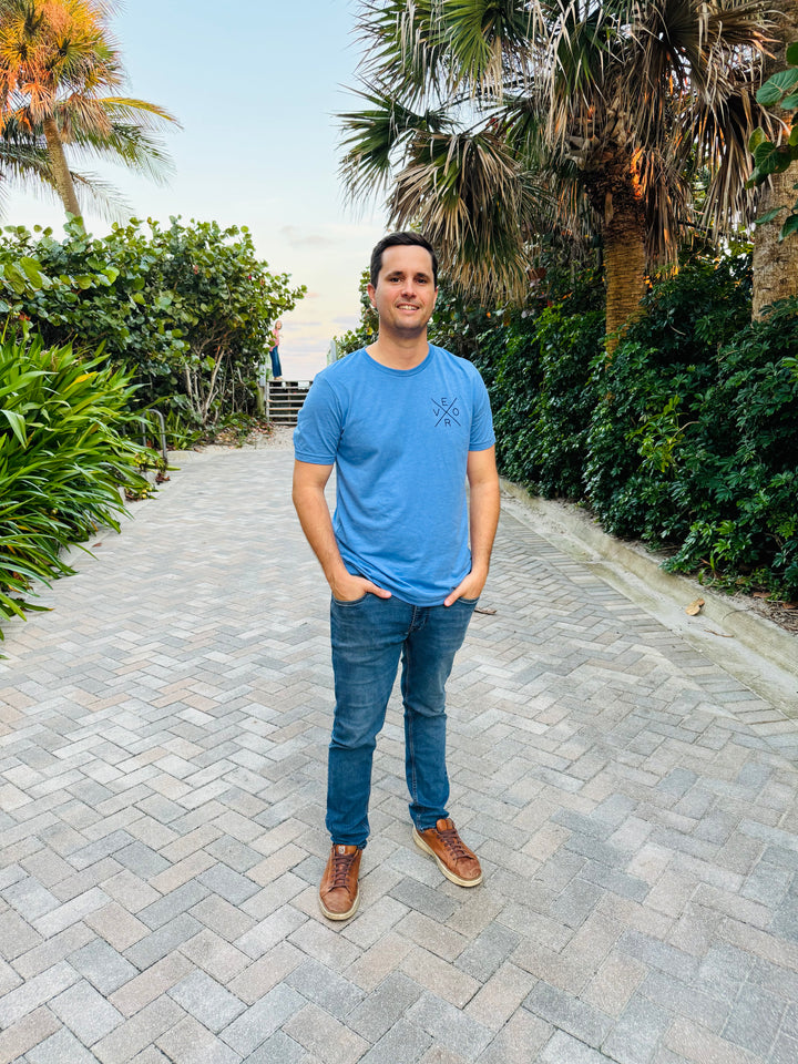 Vero T-Shirt - Adult, Cornflower & Navy