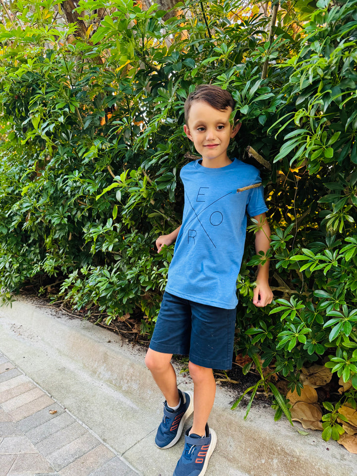 Vero Toddler Tee Shirt - Cornflower and Navy