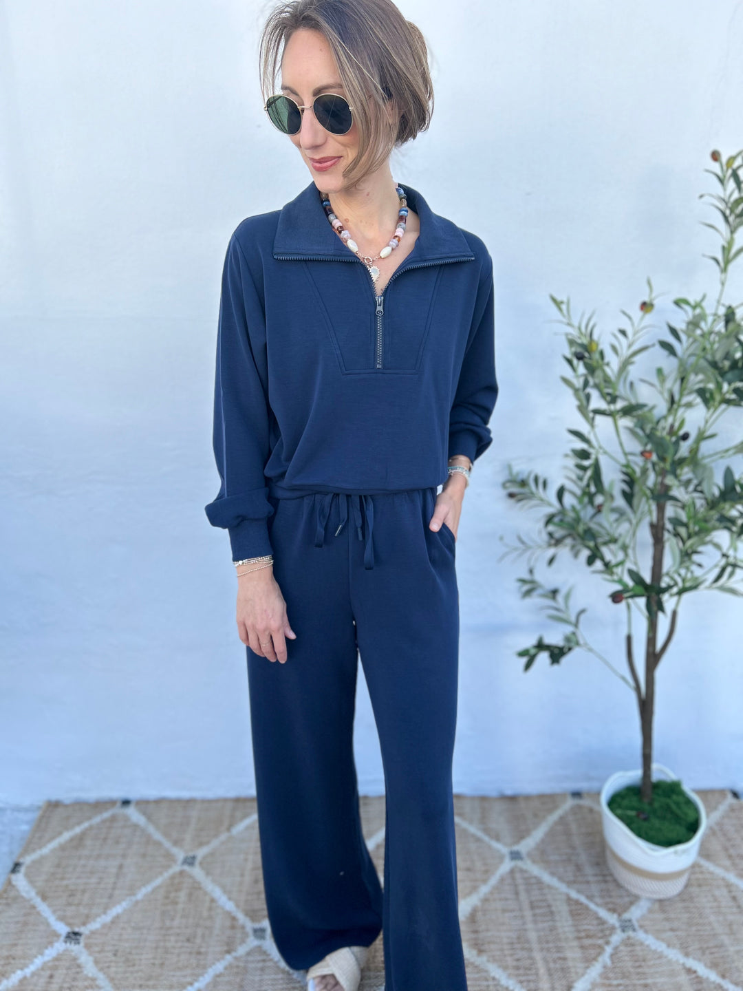 Sunday Skies Half-Zip in True Navy