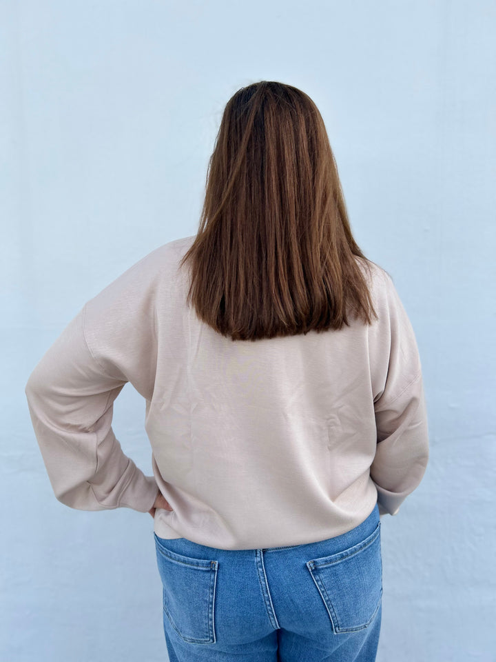 Vero Quarter-Zip - Champagne and Brown