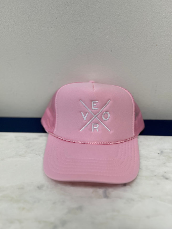 Vero Kids Foam Trucker Hat - Pink &amp; White