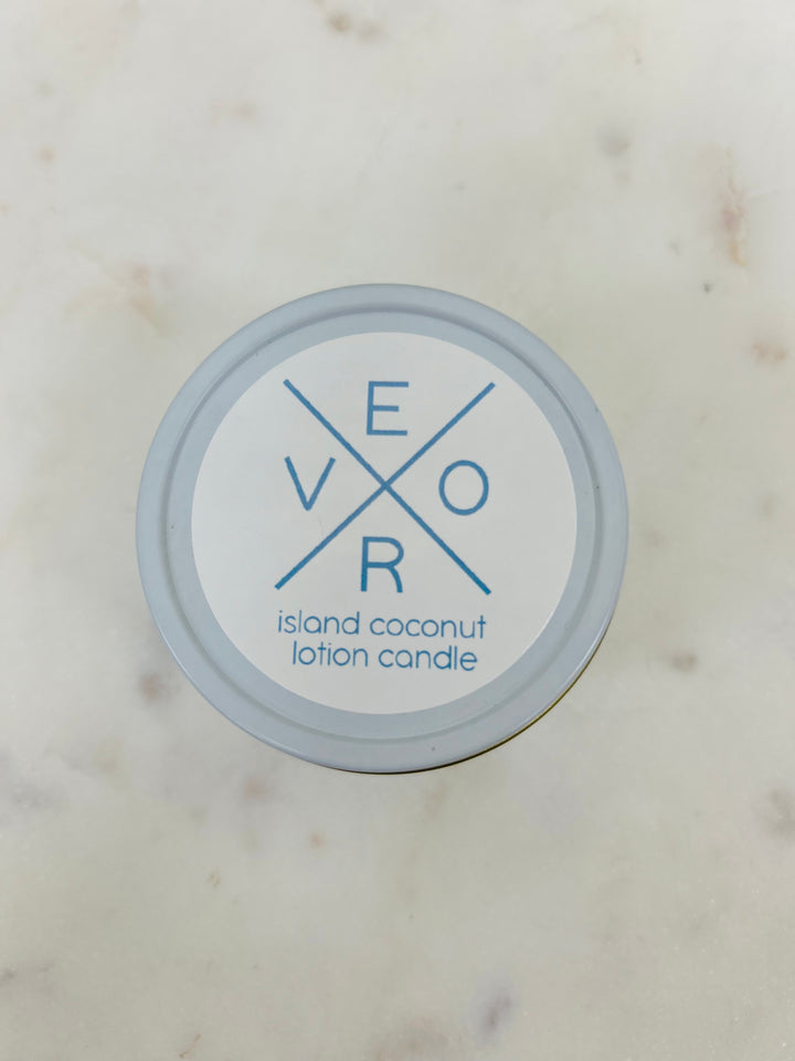 The VERO Candle Tin - Island Coconut Lotion Candle