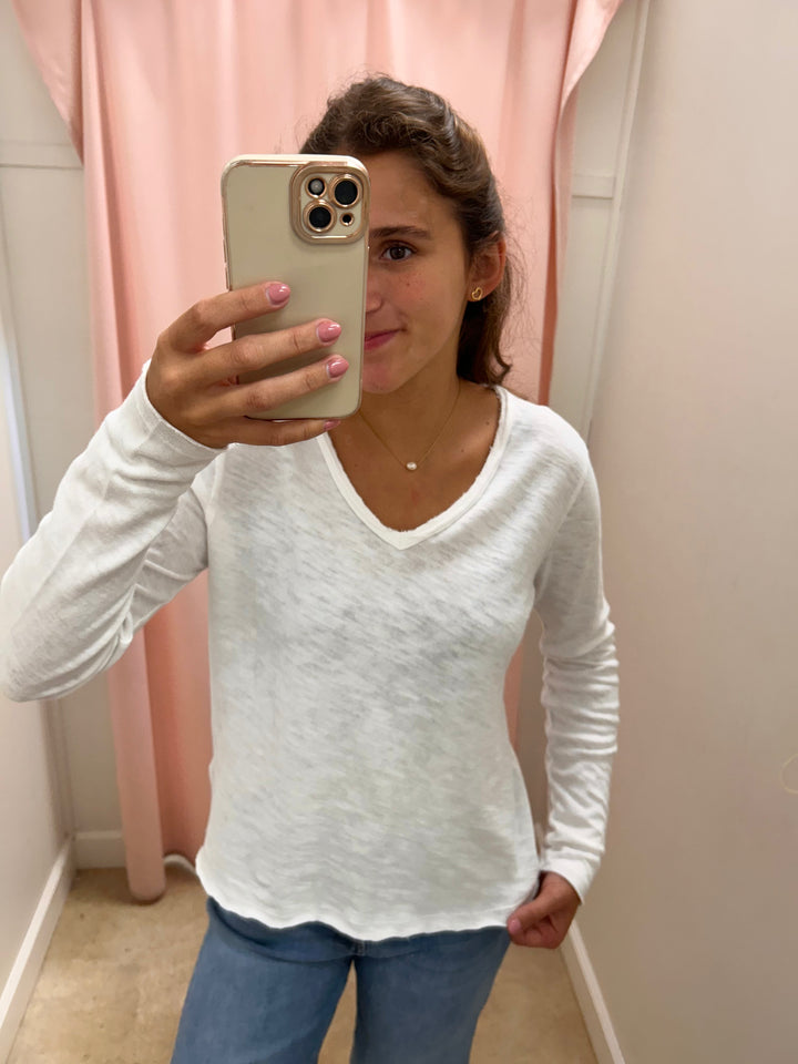 DEAR JOHN - Vanya Long Sleeve Tee - White