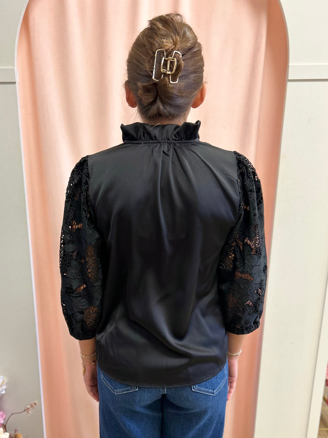 Lovely Lacey Satin Blouse