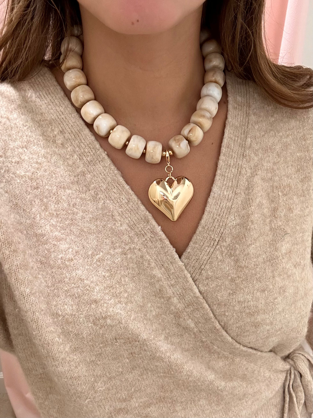 The Biggest Heart Necklace - Cinnamon