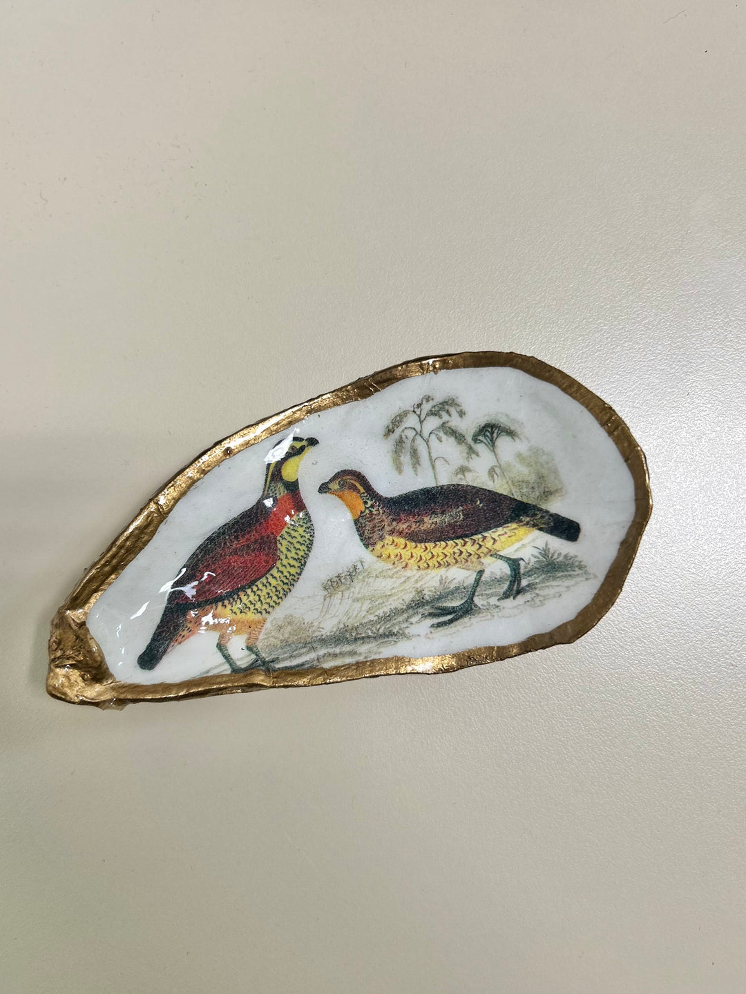 Gilded Oyster Shell Jewelry Dish - Medium