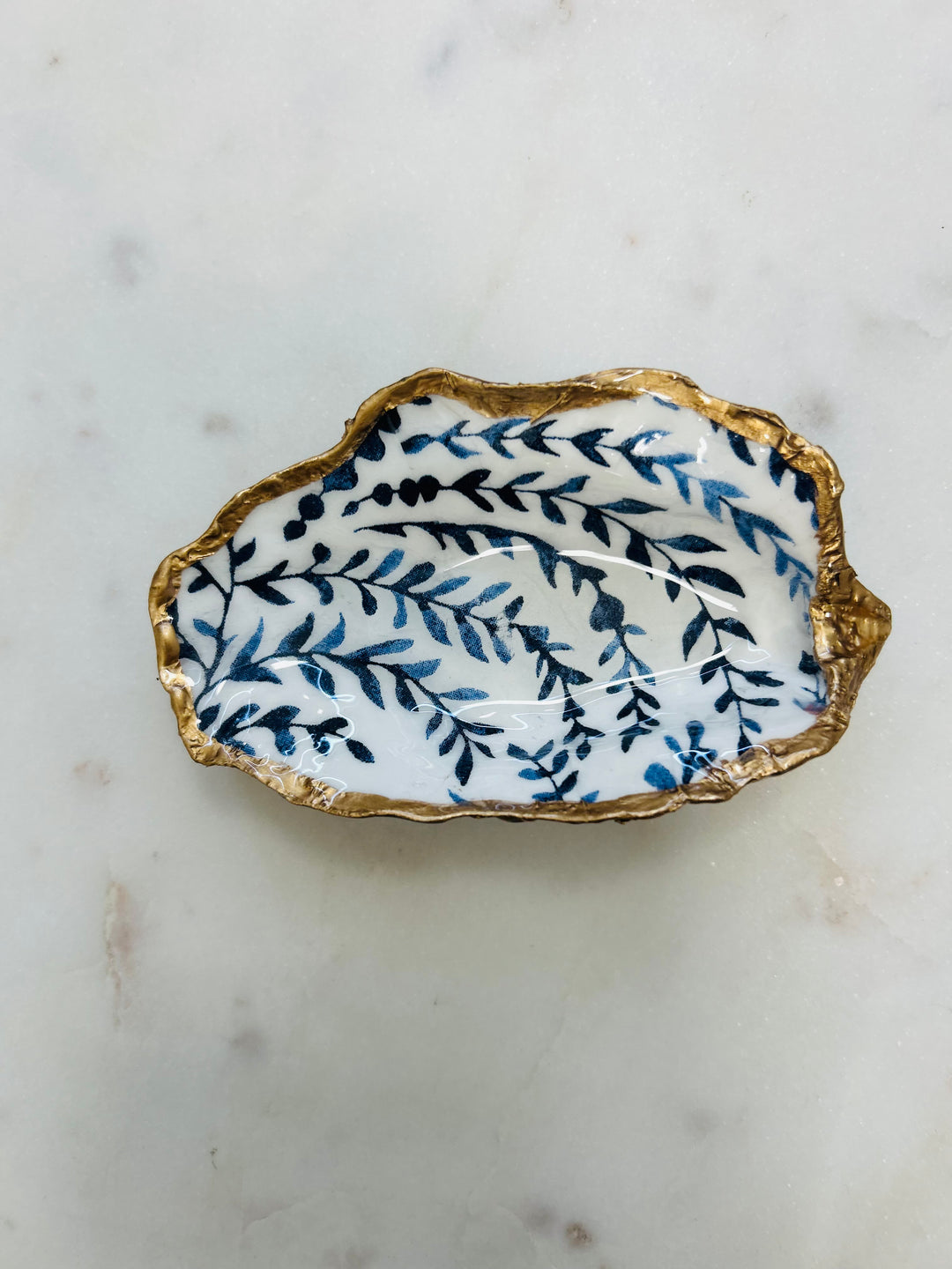 Gilded Oyster Shell Jewelry Dish - Medium